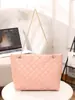 Bolsa Tote Matelassê Nova 2025, Elegante, Simples e Versátil Bolsa de Ombro com Corrente, Ladybag, Bolsa de Mão de Grande Capacidade