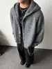 Cardigan de Tricô Estilo Coreano Masculino Outono e Inverno Novo Tendência Versátil Solto Relaxado Estilo Preguiçoso com Capuz Tricô Masculino