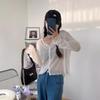 Cárdigan Delgado Suave Ceroso de Seda de Hielo con Protección Solar y Tirantes Blusa de Aire Acondicionado para Mujer Verano 2024 Nuevo Top de Punto de Manga Larga