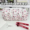 Estojo de Lápis Gato Linha da Sorte Estudante Desenho Animado Simples Alto Valor Estilo Ins Grande Capacidade Papelaria Bolsa Porta-Lápis Armazenamento