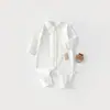 Ropa para recién nacidos, Mono de terciopelo suave Clase A con cremallera para primavera y otoño, Ropa para el hogar para bebés, Saco de dormir transpirable para bebés anti-patadas