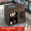 Mesa de Té Móvil, Mesa de Té Pequeña para Balcón, Uso en Casa, Sala de Estar, Carrito de Té con Ruedas, Mesa de Té Kung Fu, Gabinete de Té, Juego de Té con Calentador de Agua Integrado