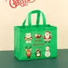 Bolsas de regalo personalizadas, bolsas de tote no tejidas con tema navideño y impresión de logo, al por mayor, para regalos de Nochebuena y empaque de dulces navideños
