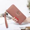 Nova carteira feminina longa de grande capacidade com zíper único, multi-funcional, fashion, coreana, porta-moedas multi-cartões, clutch