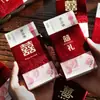 Paquete de diez mil yuanes es una bolsa especial de sobre rojo para regalos de boda, sellos dorados para regalos de compromiso, suministros para bodas