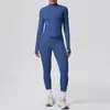 Pantalones de Yoga Ajustados de Cintura Alta Levanta Glúteos Color Sólido Sin Costuras Cuello Alto Ropa Exterior Traje Deportivo Largo para Correr al Aire Libre y Fitness