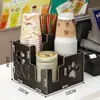 Porta-copos de papel descartável, dispensador de copos para loja de milk tea, porta-copos multifuncional para balcão de cafeteria