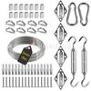 Acessórios para vela de sol triângulo quadrangular rede de sombra 304 aço inoxidável fivela de diamante mola gancho porta fivela kit de corda de arame