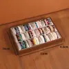 Em Estoque Wengue Corda de Mão Retro Grão de Madeira Couro Bandeja de Armazenamento Bandeja para Pulseiras de Cristal Bandeja para Acessórios de Pulseiras Bandeja de Exibição para Contas de Oração
