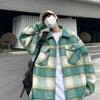 Chaqueta de lana a cuadros nueva de primavera y otoño japonesa para hombre, gabardina moderna estilo Hong Kong holgada retro, abrigo T
