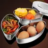 Nova Bandeja de Vapor Espessa em Forma de Leque com Tampa, Grade de Vapor Doméstica de Aço Inoxidável, Panela de Vapor, Panela de Arroz, Tigela de Vapor, Ferramenta para Cozinhar Arroz no Vapor