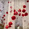 Cortina de cuentas de cadena de rosa transfronteriza, cortina de cuentas divisoria para sala de estar y comedor, techo de decoración para lugar de boda y fiesta en centro comercial