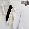 Meias de gelo branco leitoso femininas meias japonesas brancas de comprimento médio para o tornozelo verão veludo fino meias de pelo preto moda ins feminina