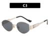 Selecciones de Influencers de Xiaohongshu Gafas de Sol para Mujer a la Moda 2023 Nuevas Gafas de Sol de Metal Gafas Ovaladas Forma Cóncava