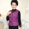 Chaleco de otoño e invierno para mujeres de mediana edad y mayores, chaqueta chaleco acolchada de algodón ajustada para madre, chaleco de plumón cálido para abuela, algodón floral, clip de caballo