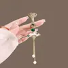 Ventilador Ruyi Antigo Folha de Bambu Borla Cheongsam Pingente de Aba Exquisito Aba Pendurada Broche Bucksworth Acessórios Hanfu de Uso Duplo