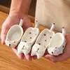 Plato de Cerámica Personalizado para Sabores, Plato Multifuncional Creativo para Condimentos con Forma de Gato Lindo para el Hogar, Soporte para Palillos, Plato para Mojar Snacks