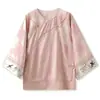 Nueva Camisa de Rayón Jacquard Chinoiserie Estilo Nacional Nuevo Holgada y de Alta Gama Elegante Femenina Top Delgado M5139