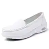 Zapatos de Enfermera para Mujer en Primavera y Verano, Suela Suave, Transpirables, No Cansan, Antideslizantes, Piel Genuina, Zapatos Específicos para Enfermeras de Hospital, Zapatos Blancos de Trabajo