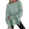 Sudadera holgada transfronteriza europea y americana Amazon TEMU con aberturas laterales, patchwork, cuello redondo, mangas cortas y mangas murciélago
