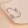 Anillo de Moda Transfronterizo de Estrella de Ocho Puntas con Diamantes, Anillo Abierto Ajustable para Mujer, Anillo de Acero de Titanio de Una Pieza para Envío Directo