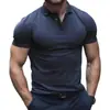 Camiseta polo de verão europeia e americana da Temu, manga curta, gola de lapela, corte solto, plus size, cor sólida
