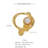 Pulseira de moda retrô transfronteiriça europeia e americana anel de aço inoxidável banhado a ouro 18K anel de pedra natural turquesa