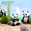 4 tipos de micropaisajes de panda gigante en PVC, manualidades, accesorios para tartas, adornos creativos para muñecas chinas para el hogar.