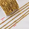 Cadena Fresca y Atrevida Forma de Columna Acero Inoxidable Color Dorado 18K Retención de Color Material para Pulsera DIY Collar Cadena de Bolsa de Joyería