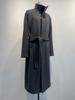 Marca L/Display de Balcão 1,9W/Gola de Cano de Fumaça Mistura de Lã de Fio Alto Cashmere Suporte Unilateral Gola Alta Casaco de Lã para Mulheres