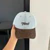 Boné de Baseball Retrô Americano com Estampa de Leopardo e Retalhos de Jeans para Mulheres, Novo Estilo, Circunferência da Cabeça Grande, Aba Larga, Emagrecimento Facial, Boné Versátil Estilo Bico de Pato