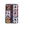 Caixa de Acessórios para Nail Art Desenho Animado Popular Transfronteiriça com 6 Compartimentos Fofo Gato Kt Laço Acessórios para Unhas Caixa com Acessórios Mistos para DIY