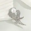 Broche de Ala de Perla y Diamante Completo de Nuevo Estilo Otoño e Invierno, Broche Corsage de Estilo Retro Elegante, Accesorios de Vestir Elegantes de Lujo Accesible