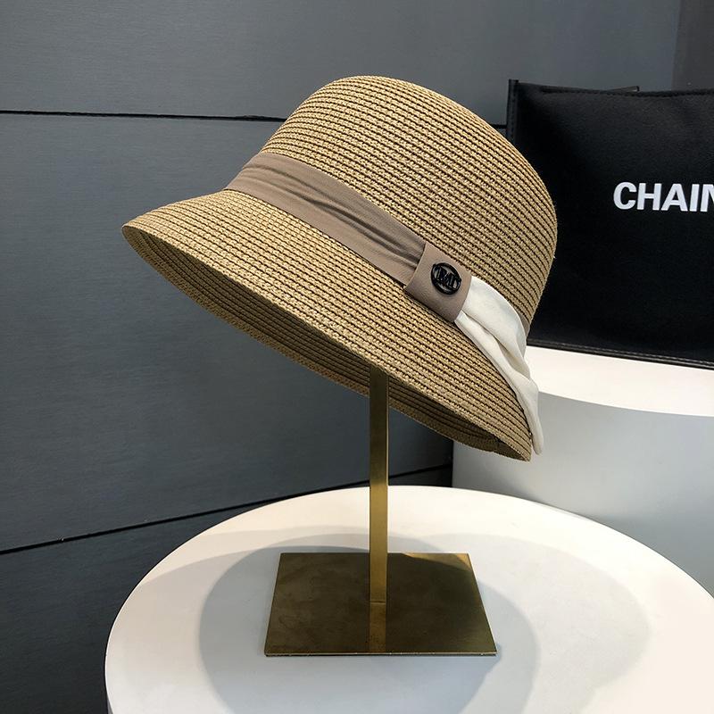 日系草帽女夏季出游海边洋气礼帽法式英伦遮阳防晒M标渔夫太阳帽