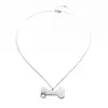Novedades Transfronterizas Europeas y Americanas Colgante de Hueso de Perro de Acero Inoxidable Acero de Titanio Estilo Frío Collar para Mascotas Joyería Que Se Puede Grabar