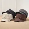 Gorra octogonal con lazo de lunares estilo coreano para mujer, gorra de periódicos retro literaria de otoño e invierno, boina visera versátil para estilizar el rostro