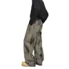 Pantalones Cargo Tridimensionales Estilo Retro Americano para Hombre, Pantalones de Mezclilla Rectos Sueltos Estilo Melard Retro para Hombre
