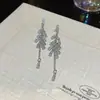 Pendientes de Borla de Circonita Súper Brillantes de Lujo Ligero para Mujer, Pendientes de Botón Geométricos Simples de Venta Caliente Estilo Coreano, Accesorios para Orejas Exquisitos de Gama Alta de Nicho