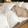 Conjunto de Roupa de Cama de Algodão de Fibra Longa dos Anos 60 Quatro Peças Algodão Puro Todo Algodão Luxo Leve Toque de Alto Padrão Lençol com Elástico Capa de Edredom Roupa de Cama de Alta Qualidade