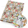 Tela de Algodón Estampada de Árbol de Navidad para Manualidades, Ropa de Muñecas para Mascotas, Bolsas, Manteles,1Yc48008