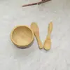 Tigela de bambu personalizada para uso doméstico, utensílio de mesa infantil, tigela para bebê, tigela de bambu e madeira para adultos, tigela em formato de máscara com logotipo.
