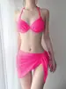 Novo Top Tubo Sexy 'Pure Lust Hot Girl' com Laço e Saia de Três Peças Estilo Biquíni para Férias na Praia com Fenda