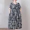 Nuevo Vestido de Algodón Elegante para Mamás de Mediana Edad, Verano con Dobladillo Ancho Talla Grande Vestido Largo de Rayón para Mujeres de Mediana Edad y Mayores