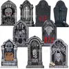 Placa Popular de Halloween Transfronteiriça, Placa Decorativa de Halloween em Forma de Lápide para Jardim Externo e Quintal