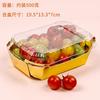 Caja de papel desechable para fruta, caja de embalaje dorada rectangular de alta gama, gruesa, con forma de barco, para frutería, caja de embalaje de cerezas