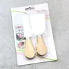 Cuchillo y tenedor para queso de acero inoxidable con mango de madera, juego de 4 piezas, mini cuchillo para mantequilla, cuchillo para pastel, cortador de mantequilla, juego de cuchillos para queso