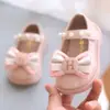 Zapatos de Princesa para Niñas Estilo Nuevo Primavera y Otoño Zapatos Pequeños de Cuero con Lazo de Perla Zapatos para Bebés y Niños Pequeños Suela Suave Antideslizantes Zapatos Individuales para Niños
