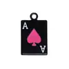 Pintado Creativo Agujero para Colgar Mini Aleación DIY Accesorios de Joyería Colgante un Colgante de Carta de Póker Llavero Colgante de Bolsa Venta al por Mayor