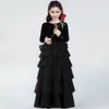Vestido para Niña, Vestido de Princesa, Vestido de Lujo de Gama Alta para Piano, Vestido Rojo de Manga Larga de Primavera para Anfitriona Infantil