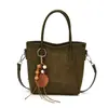 Bolsa de Mão de Pelúcia Camurçada Feminina 2026 Nova Outono Retro para o Trabalho Bolsa de Ombro Único Bolsa Saco Maillard Transversal